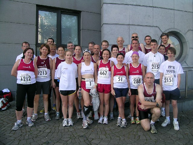 The Maroon and White Team Before The Race
